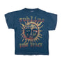 Sublime Long Beach Womens Distressed Tshirt Dress - Blue