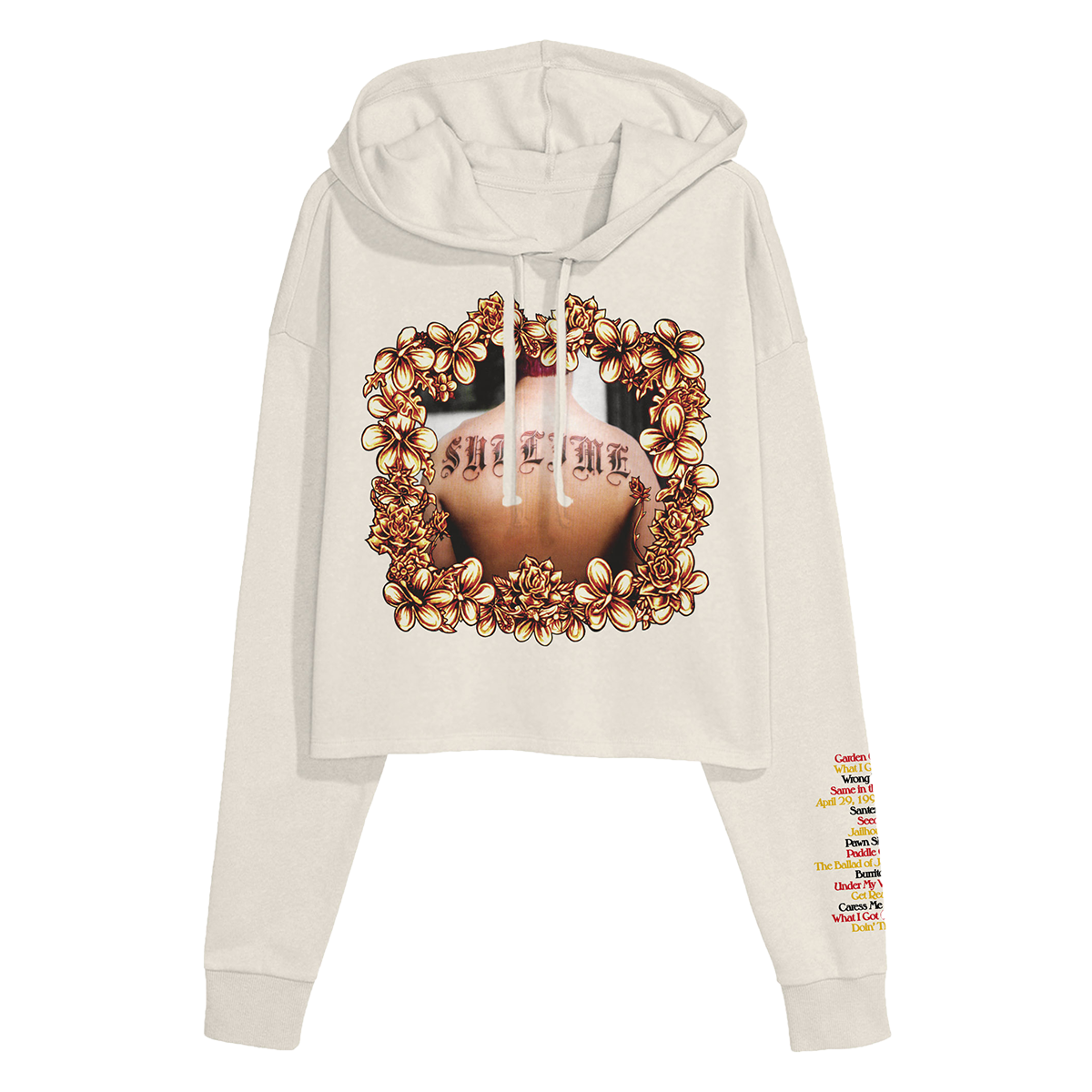 Floral Framed Cropped Hoodie – Sublime - Main Image