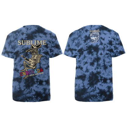 Ensenada Skeleton T-shirt - Blue Tie Dye