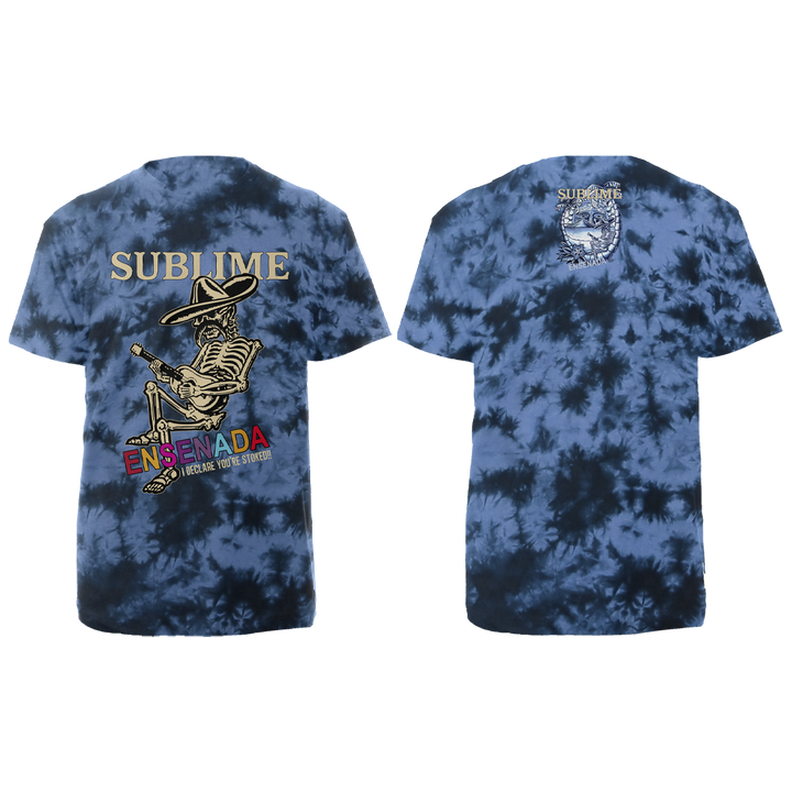 Ensenada Skeleton T-shirt - Blue Tie Dye