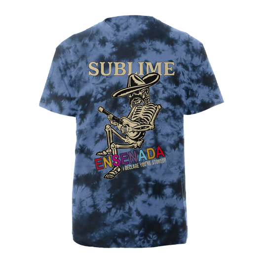 Ensenada Skeleton T-shirt - Blue Tie Dye