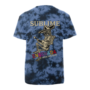 Ensenada Skeleton T-shirt - Blue Tie Dye