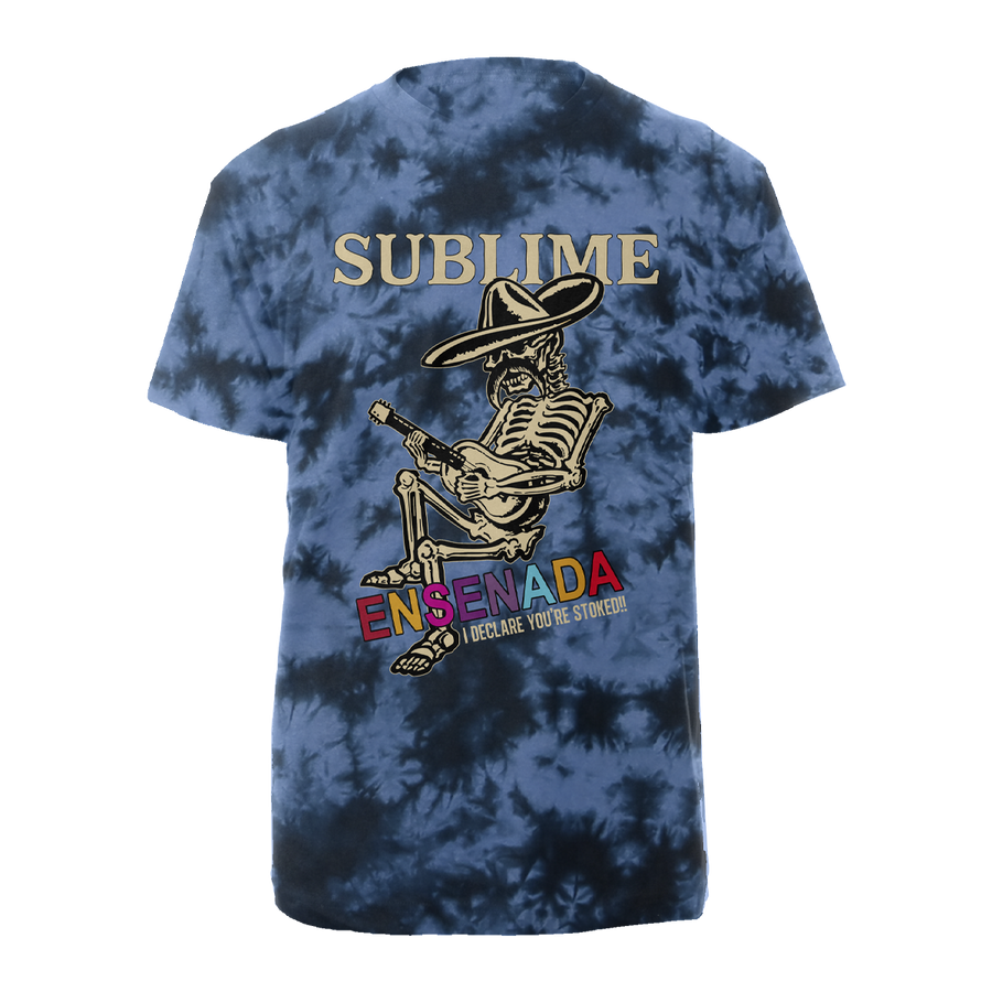 Ensenada Skeleton T-shirt - Blue Tie Dye