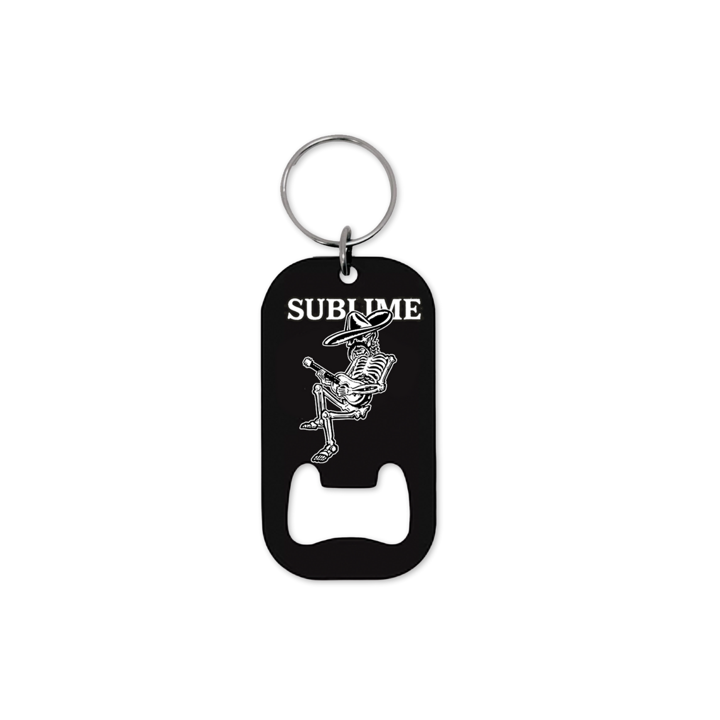 Ensenada Skeleton Bottle Opener Keychain - Black