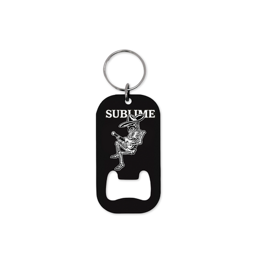Ensenada Skeleton Bottle Opener Keychain - Black