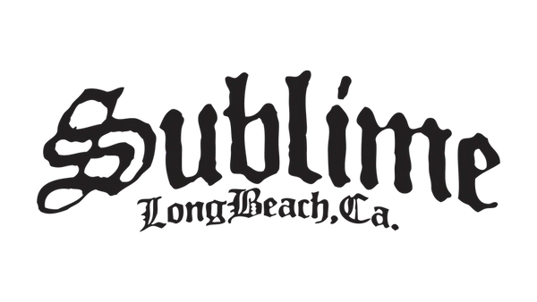Black 'Sublime Long Beach, Ca.' Text logo 