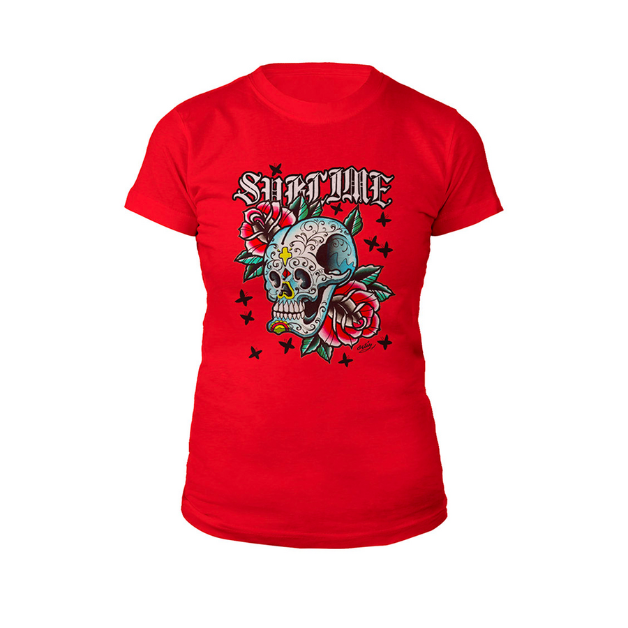 Sublime Skull with Roses Womens Tee