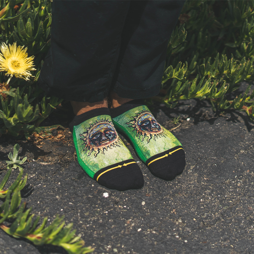 Sun Logo No Show Socks - Green