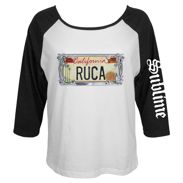 License Plate Women's Raglan-Sublime